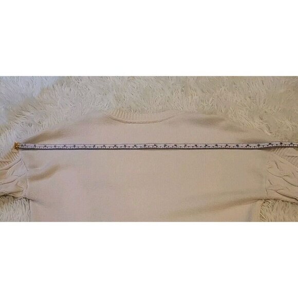 Cyrus Knits Sweater Womens Large Cream Ivory Cableknit Fisherman Winter White - Picture 10 of 11